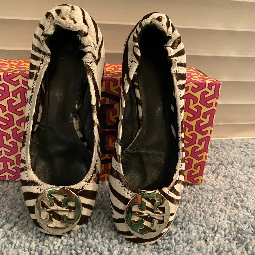 Tory Burch Zebra Print Flats